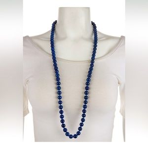 New 14k gold lapiz lazuli bead necklace, glam+luck